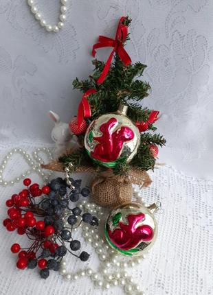 Белочка на елке❄🌲🐿 елочные новогодние игрушки шары выпуклое изображение эмали белка...