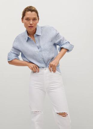 Штани, джинси, джинсы с рваностями, высокая талия білі джинси6 фото