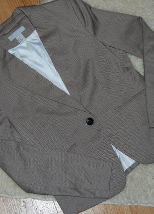 Базовый пиджак в гусиную лапку / блейзер в клетку h&amp;m как новый7 фото