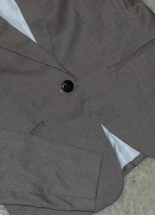 Базовый пиджак в гусиную лапку / блейзер в клетку h&amp;m как новый8 фото