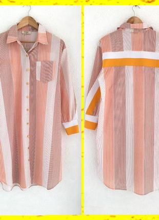 Платье-рубашка в розовую полоску y.two (италия)3 фото