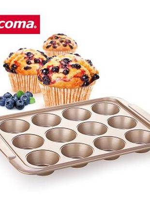 Форма tescoma delicia gold для 12 кексов, 39x28 см. (623560)