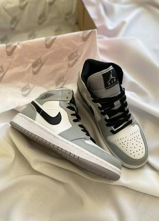 Кросівки nike air jordan 1 retro white grey black