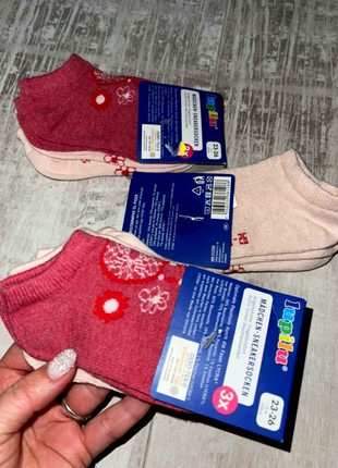 Шкарпетки для дівчинки 3 пари від lupilu розмір 23-26 на 2-4 роки.2 фото