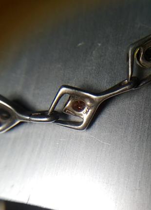 Срібний двоколірний браслет з балиійським бурштином вінтаж5 фото