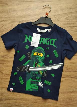 Детская крутая футболка зелёный ниндзя ниндзяго лего нм р.3/4, р.1041 фото