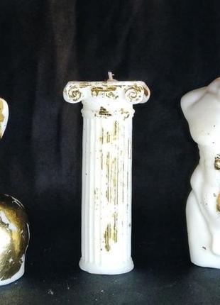 Соевые свечи тела поталь ручной работы формовые торс декоративные адам и ева с золотим декором5 фото