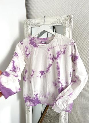 Худи с вываренным эффектом. тай дай лиловый.кофта спортивная в пятно. свитшот. абстракция