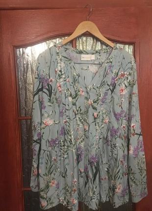 Красивая блуза в цветочный принт вискоза8 фото