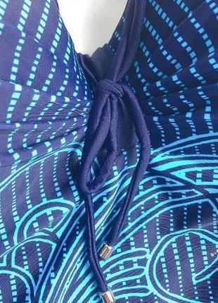 Сдельный купальник утяжка с цветочным принтом синий,черный р.48-565 фото