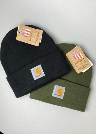 Шапка carhartt black/olive classic