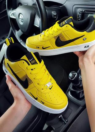 Жіночі кросівки nike air force low жовті лимонні яскраві лайм1 фото