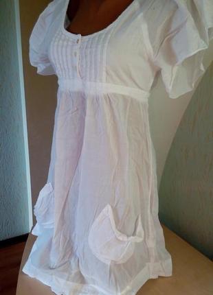 Тончайшая батистовая туника с ажурной спинкой