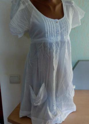 Тончайшая батистовая туника с ажурной спинкой