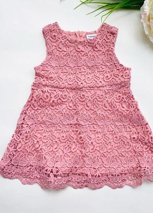 Нежно розовое нарядное платье для маленькой красавицы.// размер: 80/10.бренд: ovs