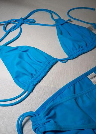 Раздельный купальник синего цвета xs-s