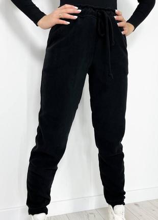 Жіночі штани з флісу чорні арт 066