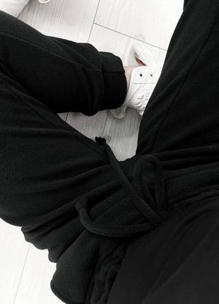 Женские штаны с флиса черные арт 0667 фото