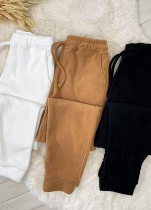 Жіночі штани з флісу білі арт 0662 фото