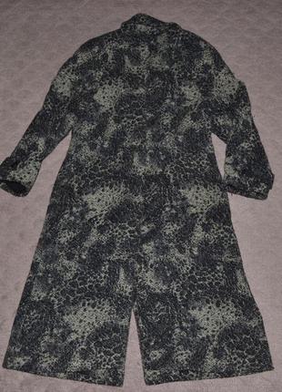 Тёплое длинное пальто с оригинальной расцветкой2 фото