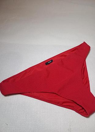 Низ від купальника/червоний/у рубчик s-m