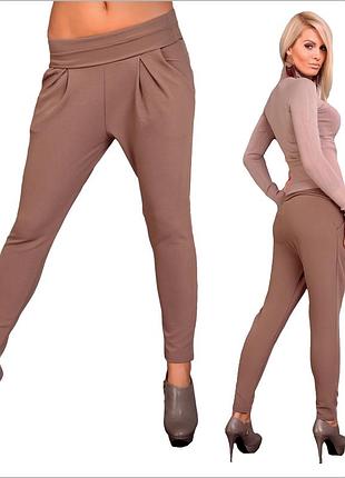 Ділові штани бежевого кольору