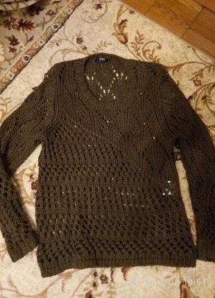 Свитер кольчуга сетка коричневый