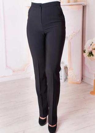 Большие женские длинные демисезонные брюки с завышенной талией батальные размеры2 фото