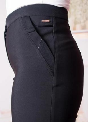 Большие женские длинные демисезонные брюки с завышенной талией батальные размеры4 фото