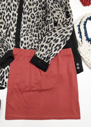 ❤️ трикотажная мини юбка кирпичного цвета