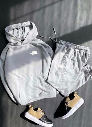 Мужской спортивный костюм the north face серый весенний осенний | комплект зе норд фейс худи и штаны