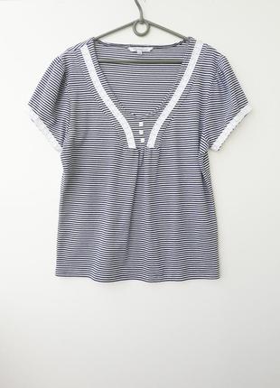 Стильная футболка джемпер в полоску с коротким рукавом2 фото