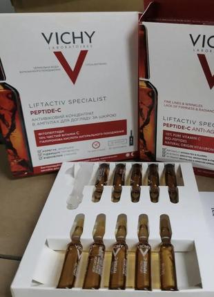 Антивозрастной концентрат в ампулах для ухода за кожей лица vichy liftactiv specialist peptide-c1 фото