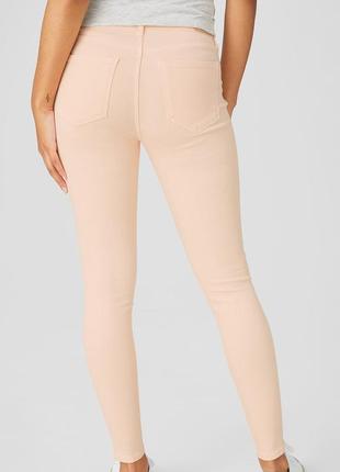 Женские классические плотные джинсы c&a, размер l, светло розовые2 фото
