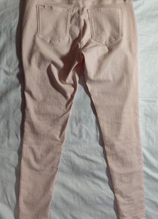 Женские классические плотные джинсы c&a, размер l, светло розовые6 фото