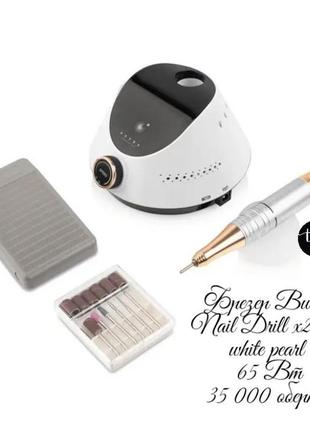 Фрезер для маникюра bucos nail drill x2 pro white pearl 65 вт, 35 000 об/мин.