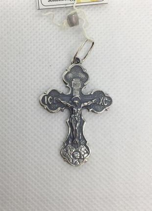 Новый красивый серебряный крестик чернения серебро 925 проби