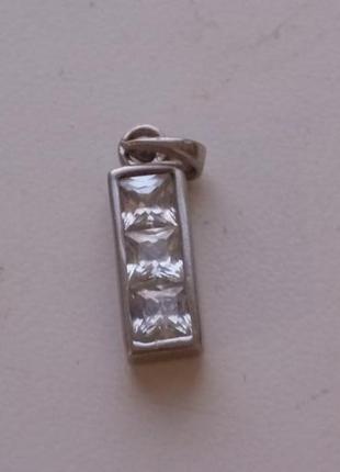 Кулон серебряный с фианитами