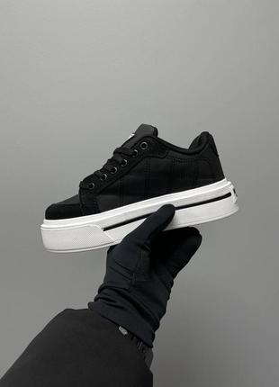 Кросівки prada macro re-nylon brushed leather sneakers black6 фото