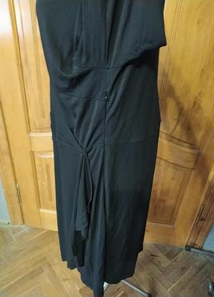 Стильне чорне плаття батал складний крій відрізна талія