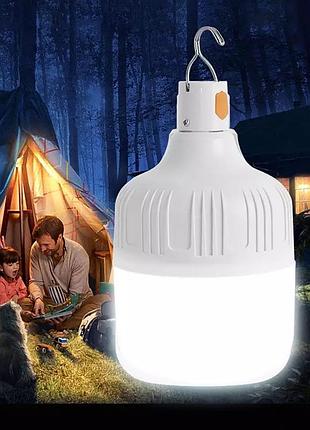 Светодиодная led лампа фонарь на аккумуляторе, заряжается, 60w