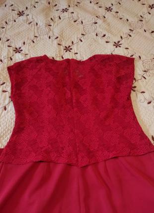 Нарядна жіноча сукня з коротким рукавом, 56 розміру4 фото