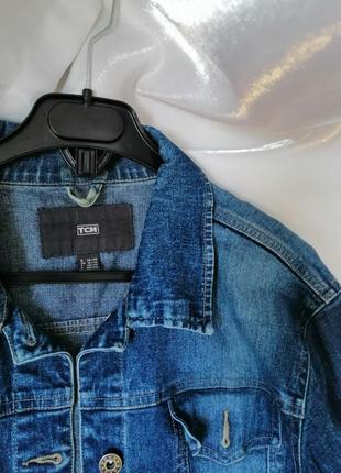 Джинсовая куртка джинсовка пиджак размер с - м плечи от шва до шва 47см плечевой шов приспущенными п7 фото