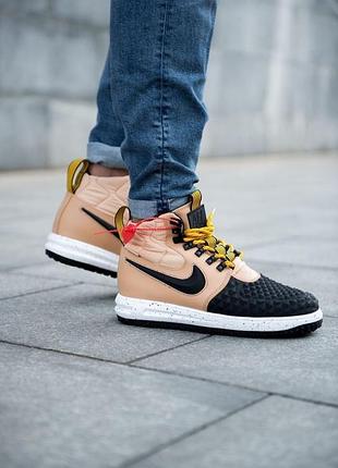 Зимові кросівки nike lunar force 1 duckboot 17 beige black
