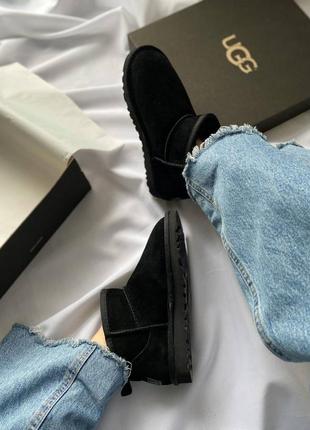 Женские зимние угги из натурального замша на овчине