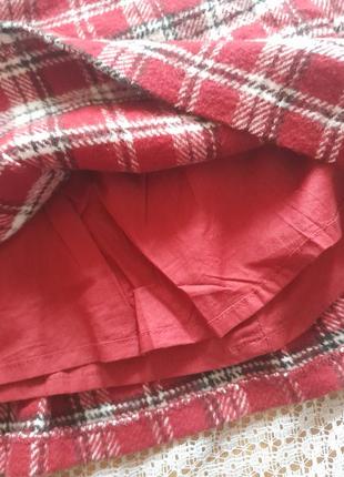 Теплая клетчатая юбка в складочку tu5 фото