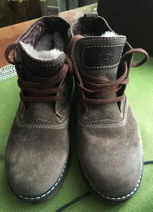 Новые зимние женские-девичьи замшевые ботинки на нат. меху р. 364 фото