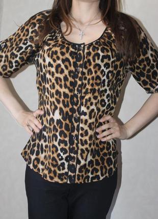 Леопардовая тигровая рубашка женская express размер l1 фото