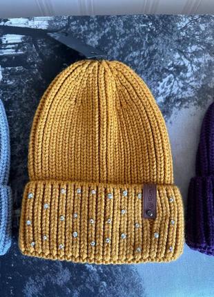 Стильные теплые вязаные шапки, турция,расспродажа.