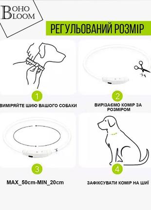 Led нашийник, ошейник светодиодный для собак, светящийся ошейник, нашийник світлодіодний для собак6 фото